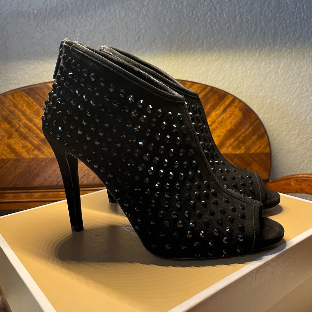 black studded michael kors heels